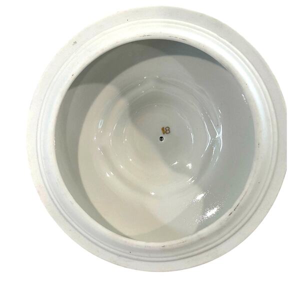 Walbrzych Poland Serving Dish w/Lid White Heavy Gold Scrolls-Rare-Excellent ! - Picture 9 of 12